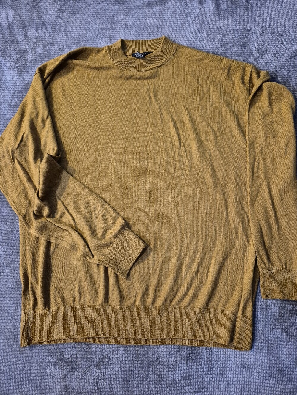 Tulliano Sweater Mens XXL Mustard Brown Silk Cotton Mock Neck Brighton Pullover,